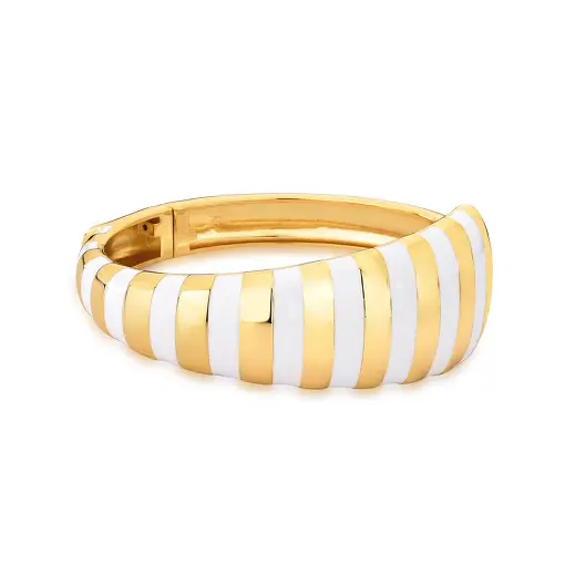 BRACELETE ESMALTADO LISO BANHADO A OURO