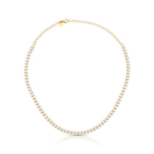 CHOKER COM CRISTAIS DE GOTA BANHADO A OURO