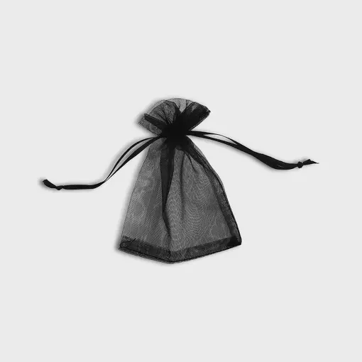 SAQUINHO DE ORGANZA TULE MÉDIO NA COR PRETA COM 10 UNIDADES