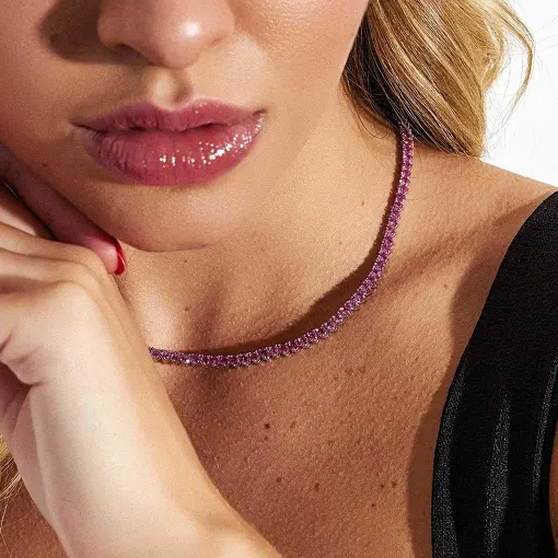 COLAR RIVIERA COM CRISTAIS REDONDOS