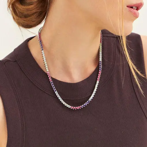 COLAR RIVIERA COM CRISTAIS REDONDOS