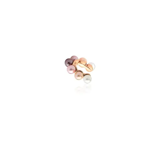 PIERCING DE ORELHA COM PEROLAS QUATRO TONS BANHADO A OURO ROSÊ
