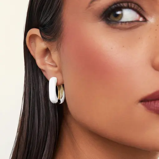 ARGOLA ESMALTADA RETANGULAR