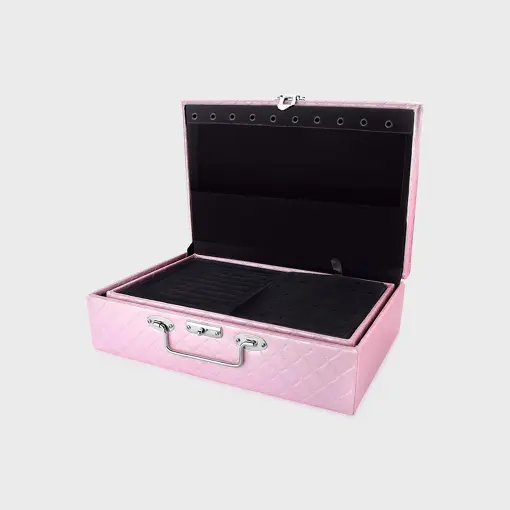 MALETA EM COURINO ROSA TAMANHO M