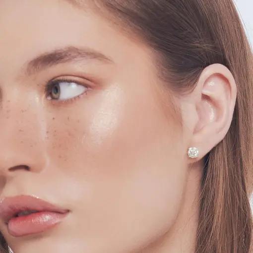 BRINCO PEDRA MOISSANITE 5MM PRATA RODINADA