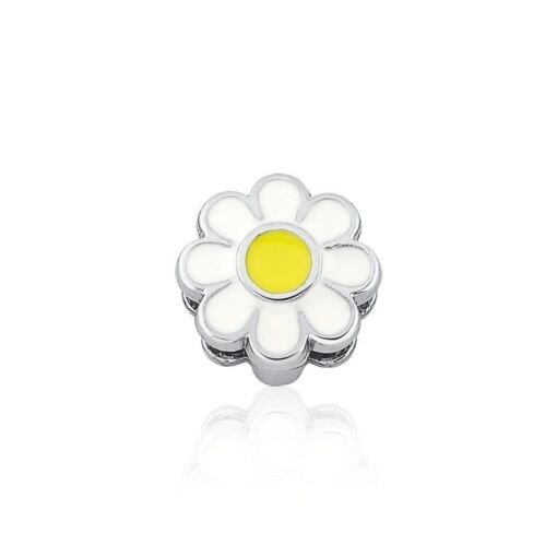 PINGENTE ESTEIRA KIDS FLOR NA COR BRANCA