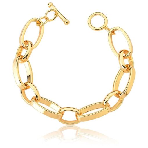 PULSEIRA COM ELOS OVAIS LISOS E FECHO BOIA