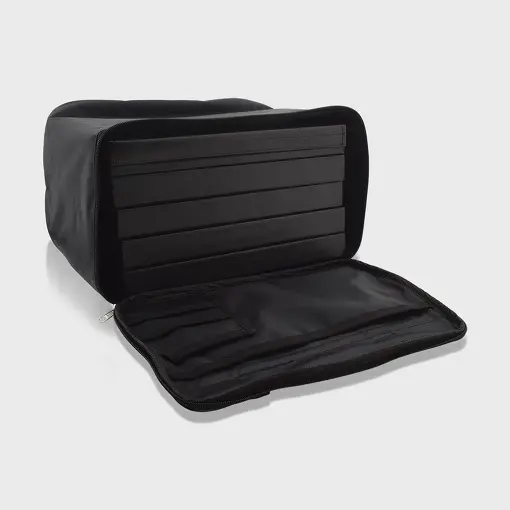 BOLSA COM 5 BANDEJAS EM FACTO NA COR PRETO