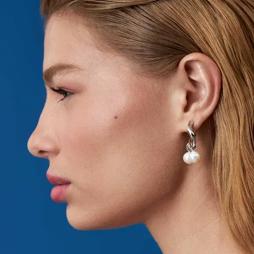 ARGOLA DOIS EM UM CURVA COM PÉROLAS SHELL