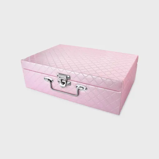 MALETA EM COURINO ROSA TAMANHO M