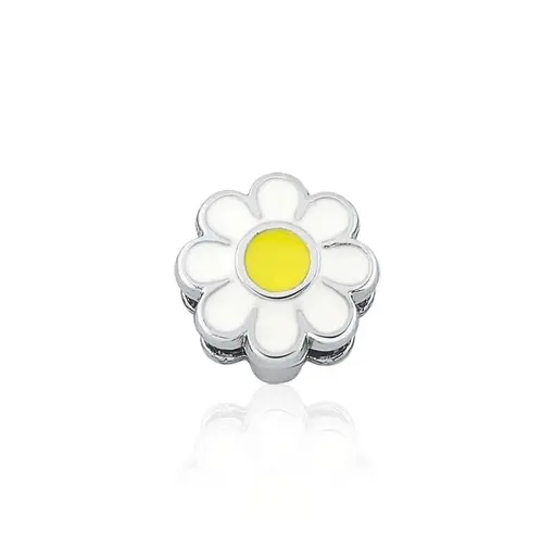PINGENTE ESTEIRA KIDS FLOR NA COR BRANCA