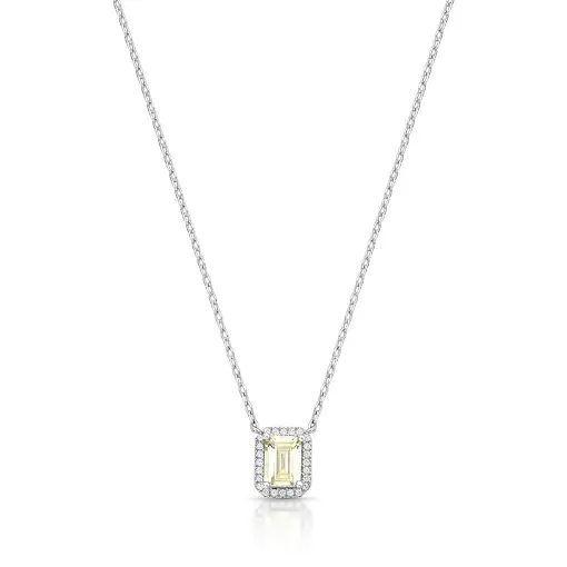 COLAR COM PINGENTE RETANGULAR EM CRISTAL E ZIRCÔNIAS