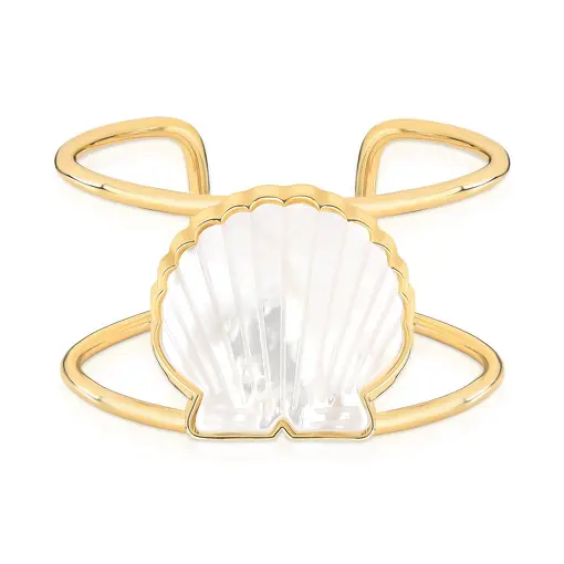 BRACELETE VAZADO COM CONCHA EM MADREPÉROLA