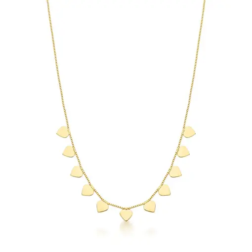 CHOKER COM CORAÇÕES LISOS BANHADA A OURO