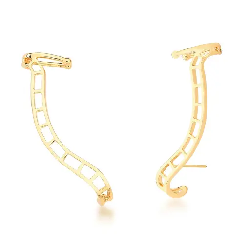 BRINCO EAR CUFF CURVO TRABALHADO E VAZADO