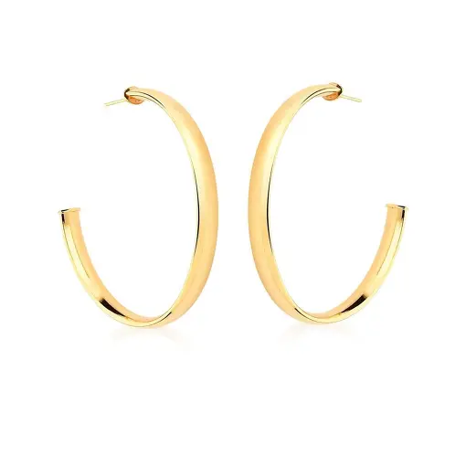 MEIA ARGOLA LISA BANHADA A OURO