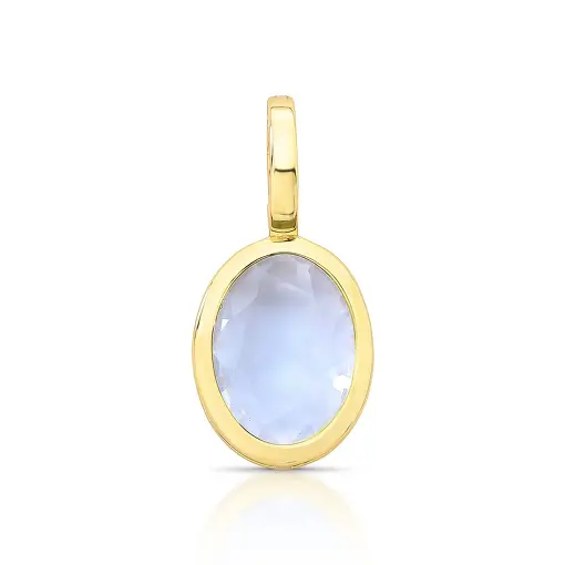 PINGENTE COM CRISTAL OVAL E FECHO
