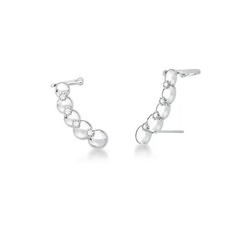 BRINCO EAR CUFF COM ESFERAS LISAS E ZIRCÔNIAS