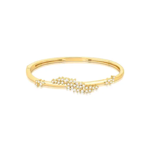 BRACELETE VAZADO COM FOLHAS EM ZIRCÔNIAS