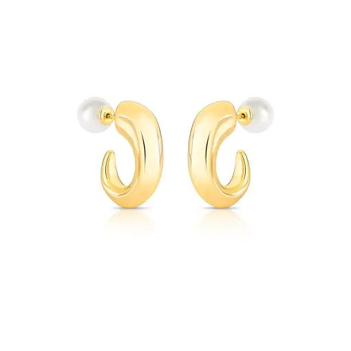 BRINCO EAR JACKET CURVO COM PÉROLA SHELL