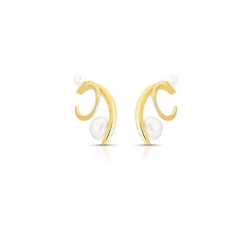 PIERCING DE ORELHA EAR HOOK DUAS VOLTAS COM PÉROLA SHELL