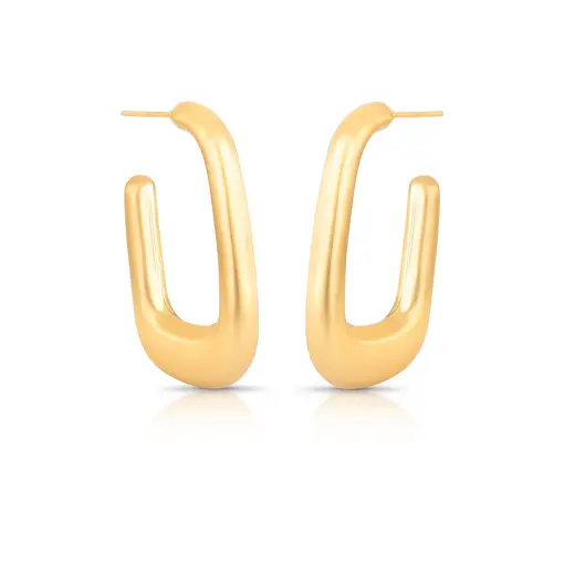 MEIA ARGOLA LISA RETANGULAR ABAULADA