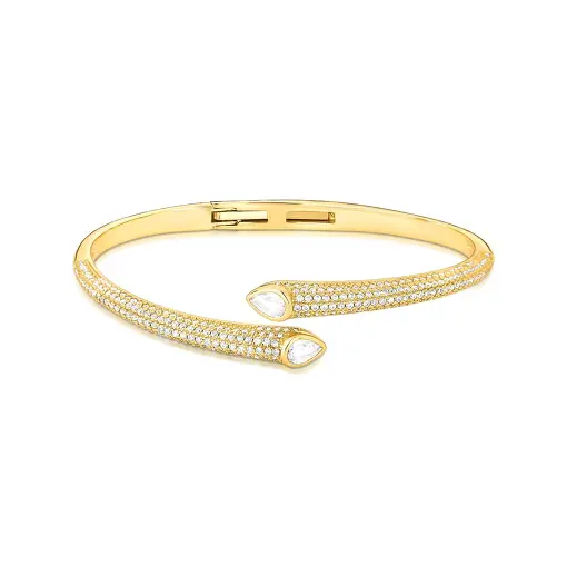 BRACELETE COM ABERTURA EM CRISTAIS E ZIRCÔNIAS