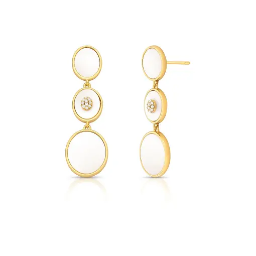 BRINCO PÊNDULO OVAL EM MADREPÉROLA E ZIRCÔNIAS