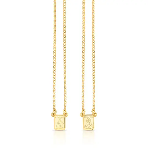 ESCAPULÁRIO COM PINGENTES DE IMAGENS RELIGIOSAS