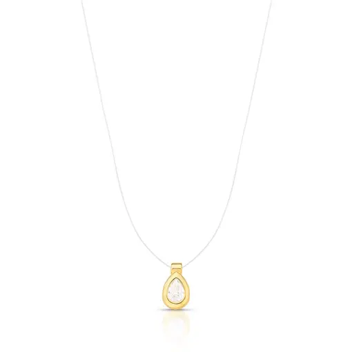 COLAR COM PINGENTE DE GOTA EM CRISTAL COM FIO DE NYLON