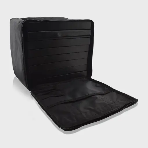 BOLSA COM 8 BANDEJAS EM COURINO NA COR PRETO