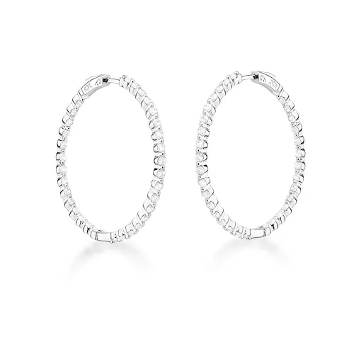 ARGOLA COM ZIRCÔNIAS BRANCAS BANHADA A RÓDIO