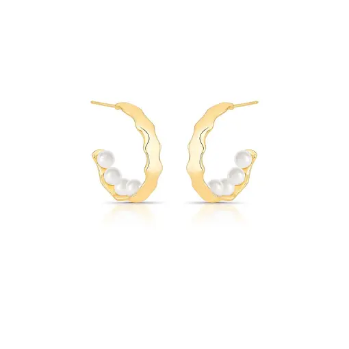 MEIA ARGOLA REDONDA E CURVA COM PÉROLAS