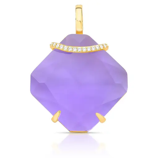 PINGENTE COM FECHO EM CRISTAL LOSANGO E ZIRCÔNIAS