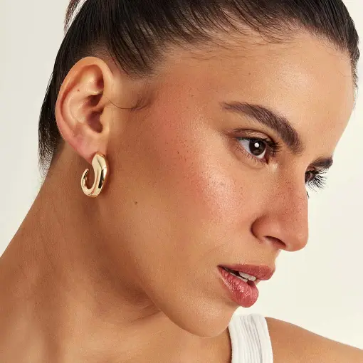 BRINCO EAR JACKET CURVO COM PÉROLA SHELL