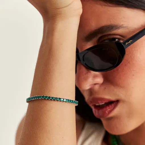 PULSEIRA RIVIERA COM CRISTAIS REDONDOS