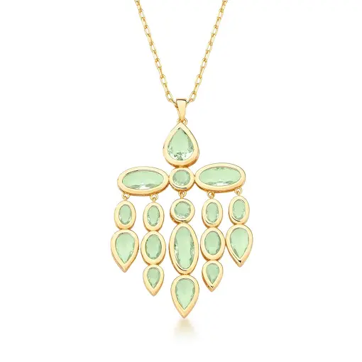 COLAR COM PINGENTE DE CRISTAIS EM FORMAS GEOMÉTRICAS