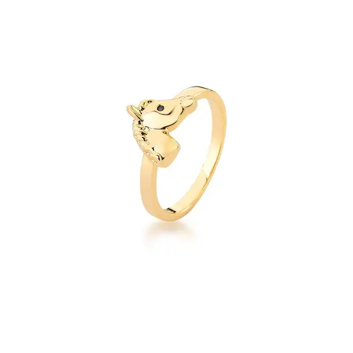 ANEL DE CAVALO LISO BANHADO A OURO