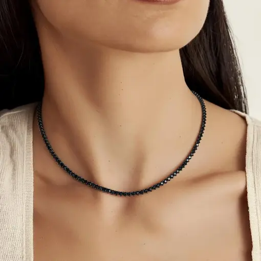 COLAR RIVIERA COM CRISTAIS REDONDOS