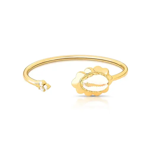 BRACELETE OVAL VAZADO COM BÚZIOS E CRISTAIS