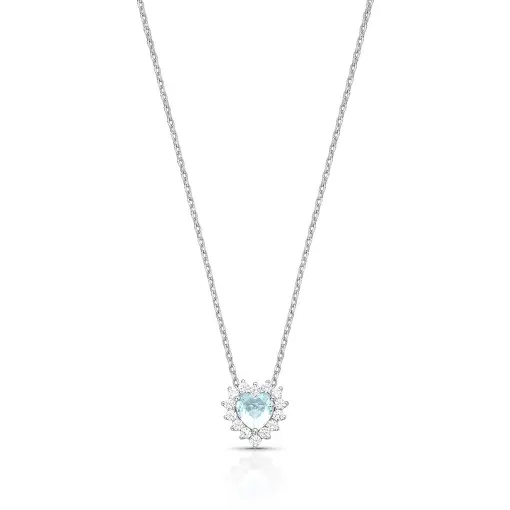 COLAR COM PINGENTE DE CORAÇÃO EM CRISTAIS