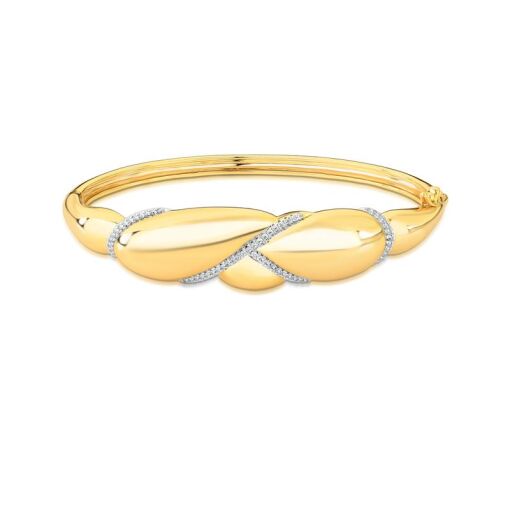BRACELETE ABAULADO E CRAVEJADO DE ZIRCÔNIAS