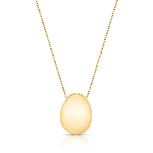 COLAR COM PINGENTE OVAL ABAULADO E LISO
