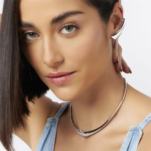 BRINCO EAR CUFF RETANGULAR FILEIRA COM ZIRCÔNIAS BANHADO A OURO