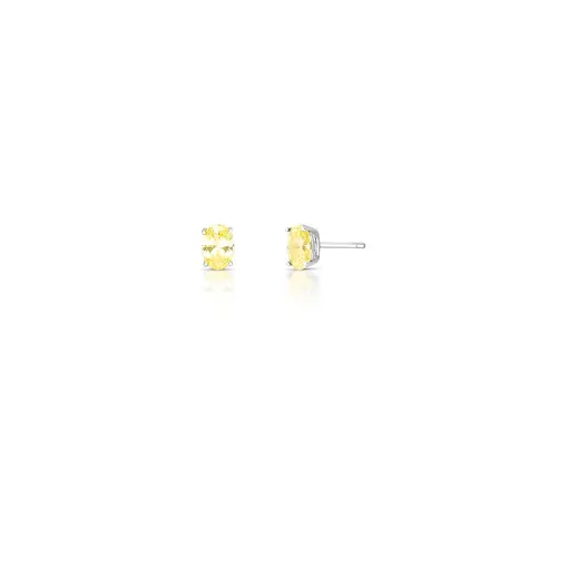 BRINCO PONTO DE LUZ COM CRISTAL OVAL PRATA RODINADA