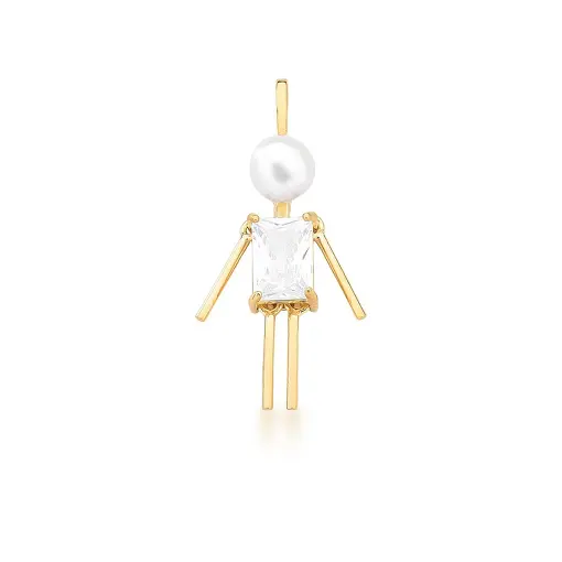 PINGENTE DE MENINO COM CRISTAL E PÉROLA SHELL