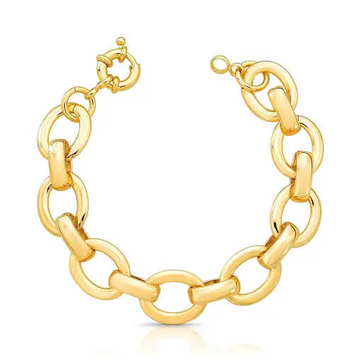 PULSEIRA COM ELOS INTERCALADOS OVAIS E FECHO BOIA