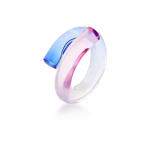 ANEL DUAS VOLTAS EM ACRÍLICO DEGRADE COLORIDO