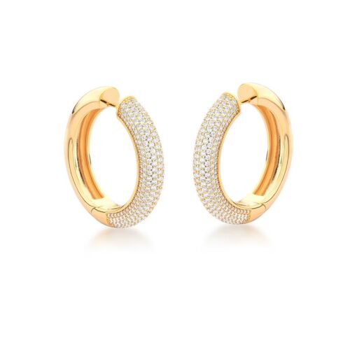 ARGOLA NOVE FILEIRAS COM ZIRCÔNIAS BRANCAS