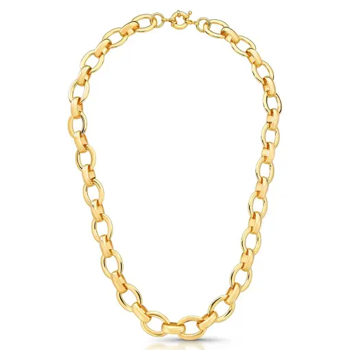 COLAR EM ELOS OVAIS VAZADOS COM FECHO BOIA